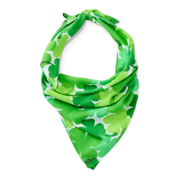 St. Patrick’s Day Women’s Shamrocks Bandana from Way to Celebrate, One Size, Green/Multi