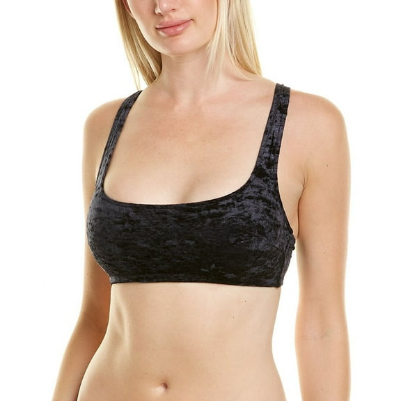 SHAN womens  Velour Bralette Bikini Top, 8
