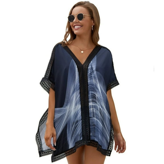 SHANGHAI Hologram Printed Women's Swimsuit Cover Up Summer Swimsuit Dress