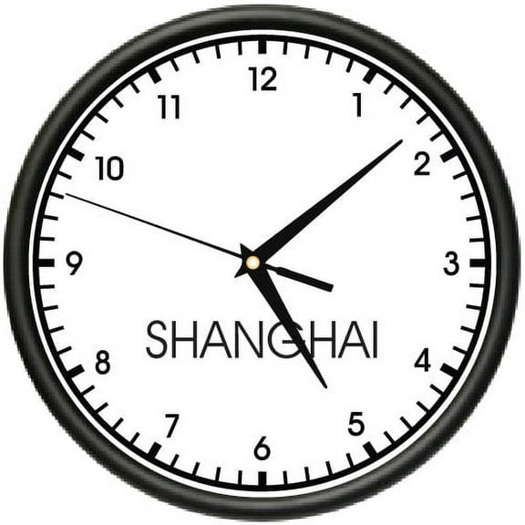 SHANGHAI TIME Wall Clock world time zone clock office business