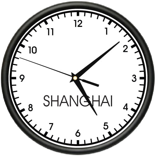 SHANGHAI TIME Wall Clock world time zone clock office business