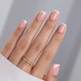 thumbnail image 1 of SHANGMENG Soft Gel Press on Nails Square French Tip, Naturally Stick on Nails in 32PCS Reusable Fake Nails Kit with Glue, White French, 1 of 10