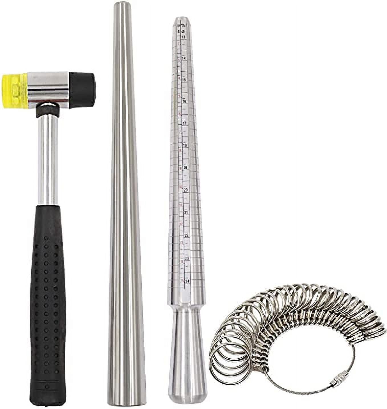 YIEPET US Ring Sizing Kit,Gauge Set with Measuring tool,sizes 0-15 Steel Ring mandrel.finger sizer1-13 with Half size,measuri