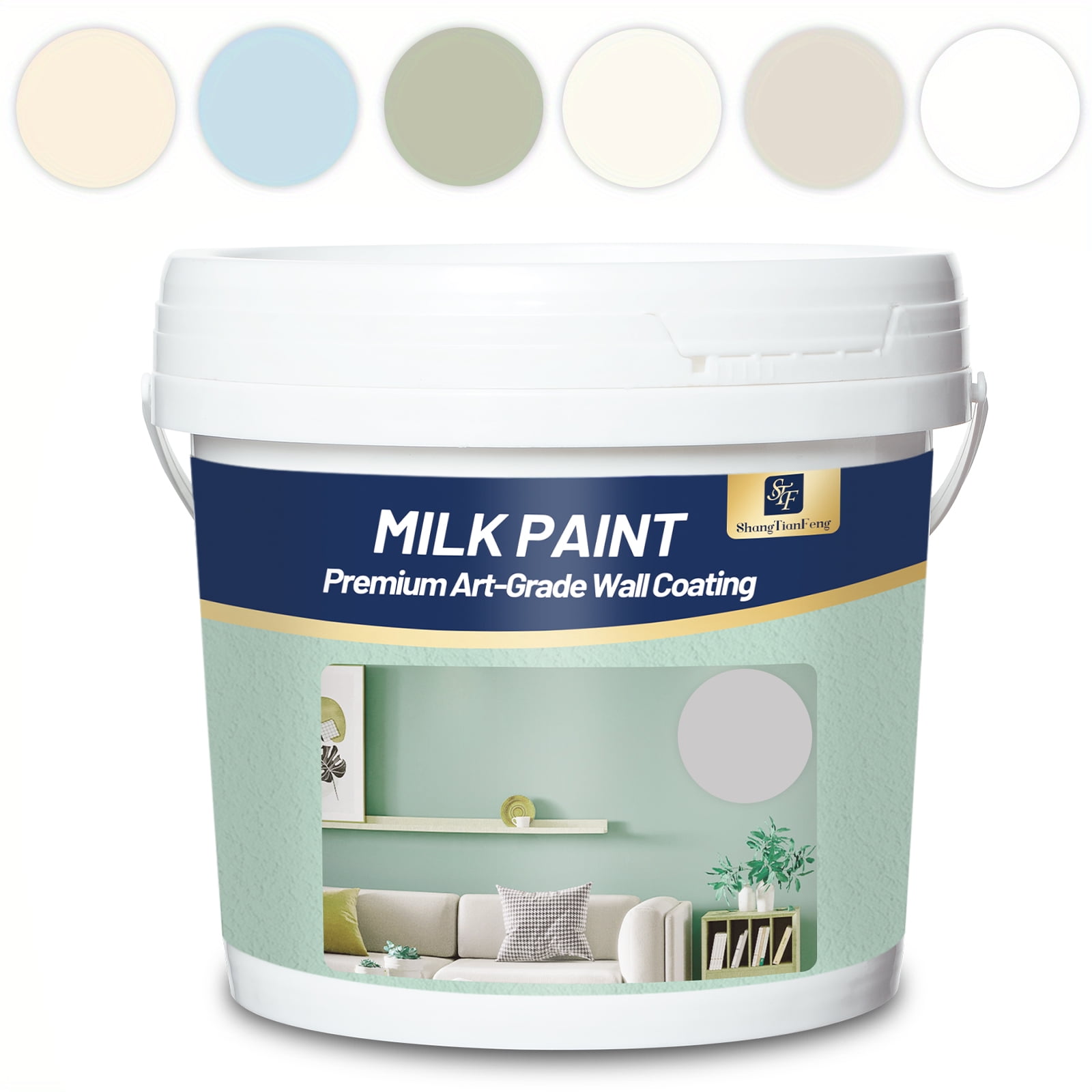 SHANGTIANFENG Twilight Grey 1 Gallon Paint All-in-One, Eggshell & Matte ...