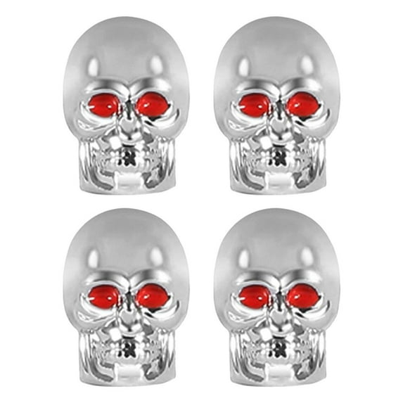 SHANGYU 4Pack Tyre Valve Caps, Skull Head * Bike Motorcycle Car Wheel Tires Valve Caps, Skull Styling Car Tire Universal Tire Dust Covers, for Cars, Motorbike, Trucks, Bicycle