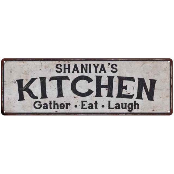 SHANIYA's Kitchen Personalized Rustic Chic Decor Gift 8x24 Sign 108240051846