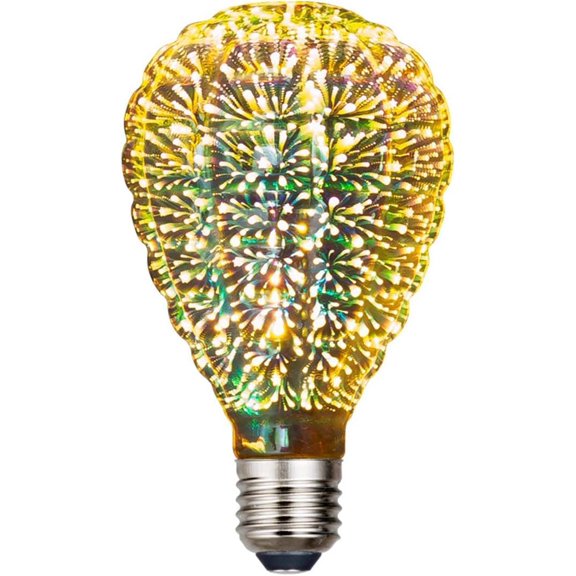 SHANJIA 3D Firework Bulb, 3D Bulb Decoration E27 AC 85-220V 4W G95 Retro Edison Starry Light Bulb for Holiday Christmas Decoration ﻿