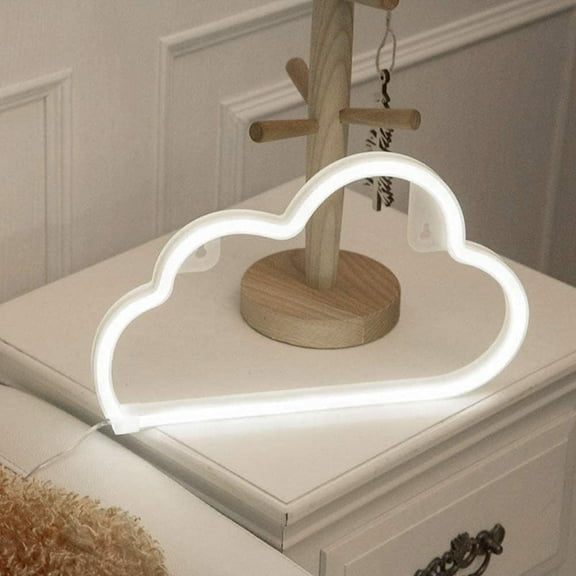 SHANJIA Cloud Neon Light Valentine's Night Lights Heart Shaped Neon Signs with USB Powered/LED Lightning Sign Shaped Decor Light,Wall Decor for Christmas,Birthday Party,Kids RoomDecorate