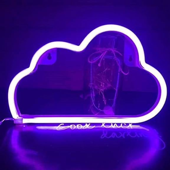 SHANJIA Cloud Neon Light Valentine's Night Lights Heart Shaped Neon Signs with USB Powered/LED Lightning Sign Shaped Decor Light,Wall Decor for Christmas,Birthday Party,Kids RoomDecorate