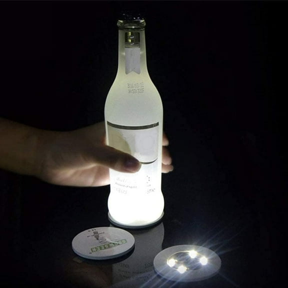 SHANJIA LED Coaster, LED Bottle Lights Cup Holder Lights LED Sticker Coaster Lights Light Up Coasters, LED Bottle Light, Bottle Glorifier, LED Stickers Coaster Light Up for Drinks