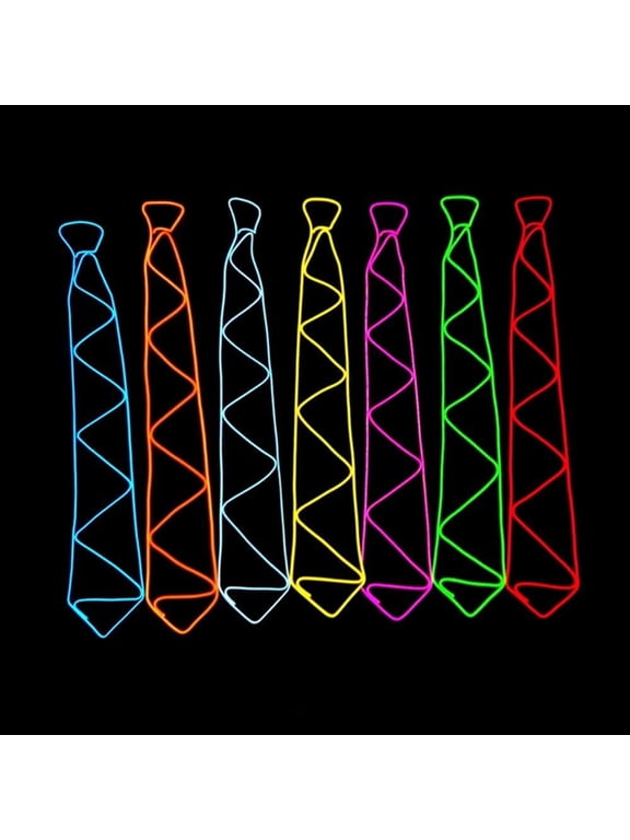LED Light Up Necktie, Luminous Light up Tie Neon LED Ties Cool Novelty Neck Tie for Party