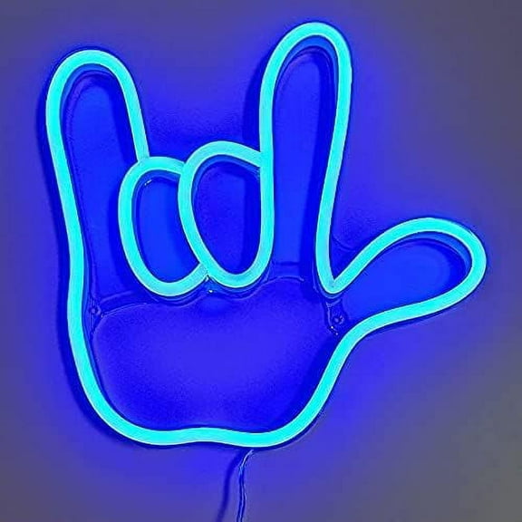 SHANJIA Love Gesture LED Neon Sign,I Love You Gesture Finger& Palm LED Neon Sign Wall Decor Night Lights for Bedroom,Living Room, Christmas,Party as Kids Gift
