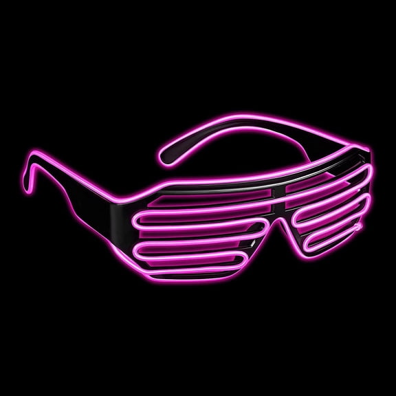 SHANJIA Party led Glasses,Light Up Flashing Shutter Neon Rave Glasses El Wire LED Sunglasses Glow DJ Costumes for Party, 80s, EDM RB03