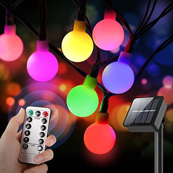 SHANJIA Solar Fairy Lights, 30LED 6.5M String Lights Solar Mini Ball Decorative Lights 8 Modes Waterproof/with Remote Control/USB Festive Earth String Lights Indoor Outdoor Garden