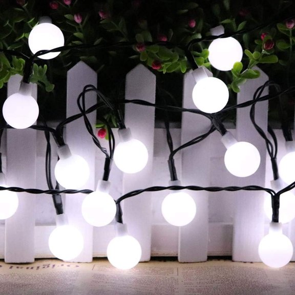 SHANJIA Solar Fairy Lights, 50 LED Balls 7M String Lights Solar Mini Ball Decorative Lights 8 Modes Waterproof Festive Earth String Lights Indoor Outdoor Garden Patio Christmas