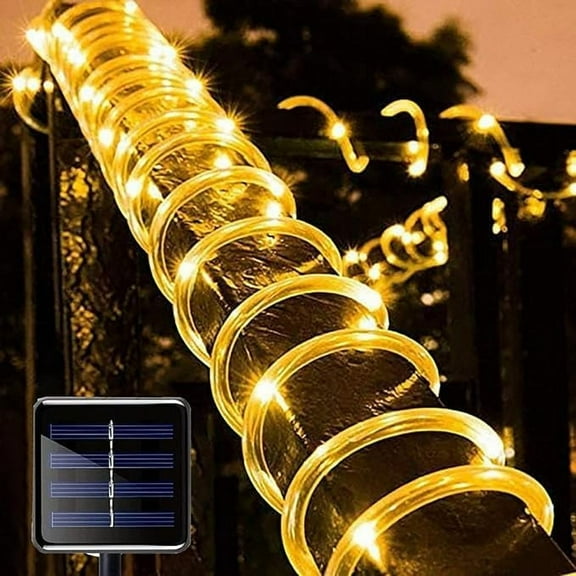 SHANJIA Solar Rope String Lights, 7.5M/25ft 50LEDs Waterproof Copper Wire Lights Tube, Outdoor Rope Lights for Garden Yard Path Fence Tree Wedding Party Decorative
