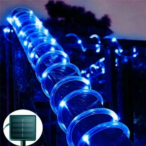 SHANJIA Solar Rope String Lights, 7.5M/25ft 50LEDs Waterproof Copper Wire Lights Tube, Outdoor Rope Lights for Garden Yard Path Fence Tree Wedding Party Decorative