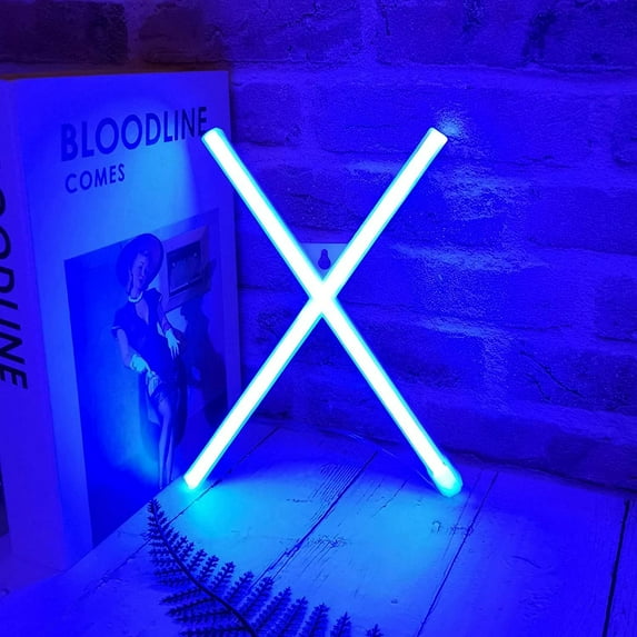 SHANJIA Upgraded Version Neon Letter, LED Alphabet Lights Up Letters USB Operated Blue Neon Wall Light for Bedroom,Birthday,Wedding Decor