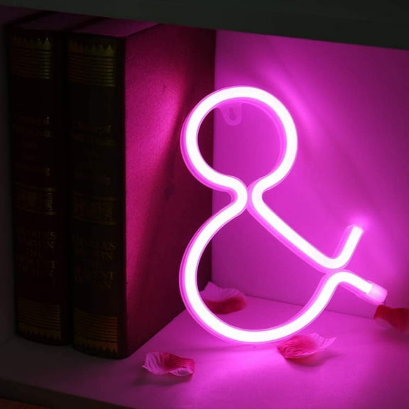 SHANJIA Upgraded Version Neon Letter, LED Alphabet Lights Up Letters USB Operated Pink Neon Wall Light for Bedroom,Birthday,Wedding Decor