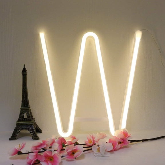 SHANJIA Upgraded Version Neon Letter, LED Alphabet Lights Up Letters USB Operated Warm White Neon Wall Light for Bedroom,Birthday,Wedding Decor