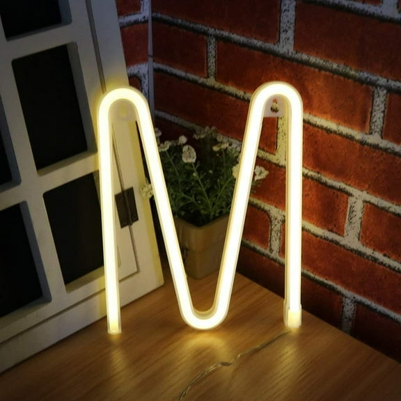 SHANJIA Upgraded Version Neon Letter, LED Alphabet Lights Up Letters USB Operated Warm White Neon Wall Light for Bedroom,Birthday,Wedding Decor