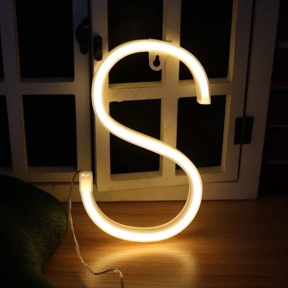 SHANJIA Upgraded Version Neon Letter, LED Alphabet Lights Up Letters USB Operated Warm White Neon Wall Light for Bedroom,Birthday,Wedding Decor