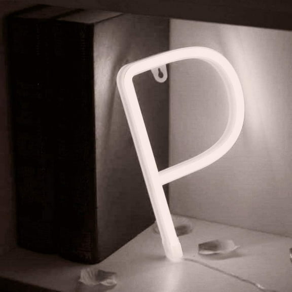 SHANJIA Upgraded Version Neon Letter, LED Alphabet Lights Up Letters USB Operated White Neon Wall Light for Bedroom,Birthday,Wedding Decor