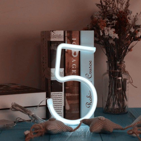SHANJIA Upgraded Version Neon Letter, LED Alphabet Lights Up Letters USB Operated White Neon Wall Light for Bedroom,Birthday,Wedding Decor