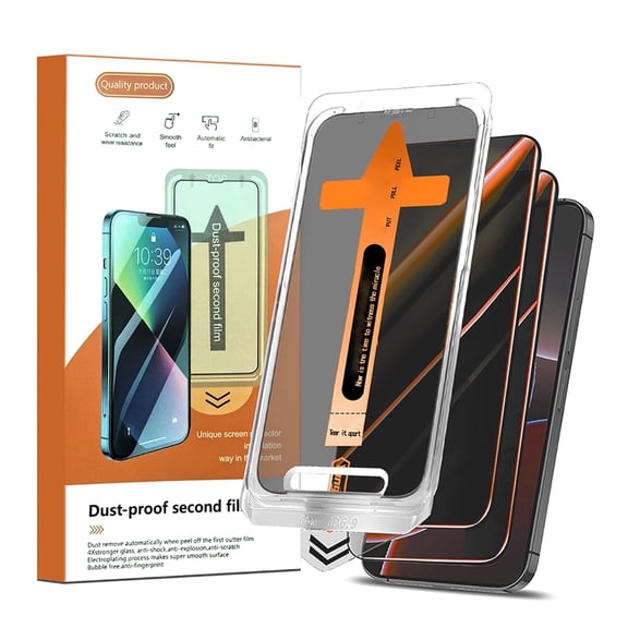 SHANJIGUANG 2 Pack Privacy Screen Protector Compatible with iPhone 15Plus Tempered Glass Film Anti-Spy 9H Easy to Install