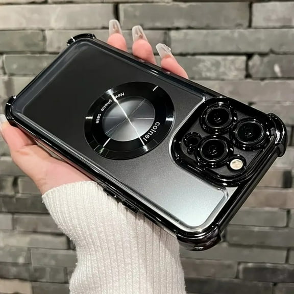 SHANLIDA Phone Case for iPhone 15 Pro Max 14 Plus 13 Pro, Four-Corner Shockproof Transparent Magnetic Infinite Protection Case, Lens Protection