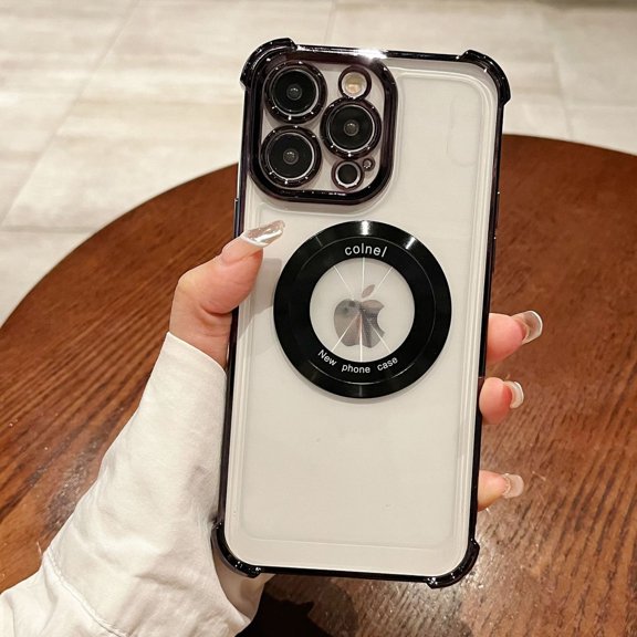 SHANLIDA Phone Case for iPhone 15 Pro Max 14 Plus 13 Pro, Four-Corner Shockproof Transparent Magnetic Infinite Protection Case, Lens Protection