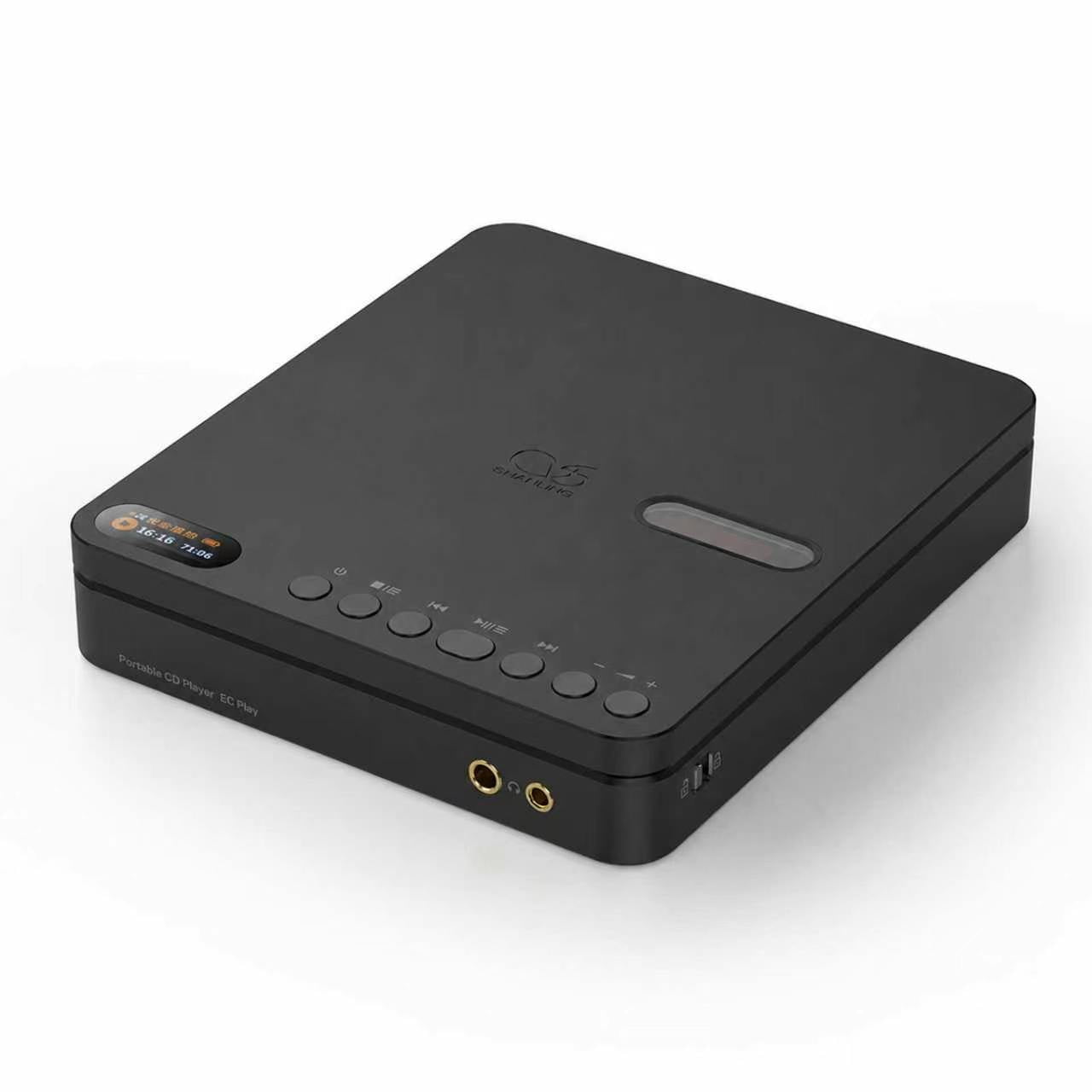 SHANLING EC Play Portable HiFi CD Player,USB DAC,CS43198 DAC+Dual SGM8262,384kHz/32bit,DSD256,Bluetooth 6.0,LDAC,Up to 700mW@32Ω Output,3.5mm+4.4mm Headphone Output,Coaxial,1.12-in Screen Black