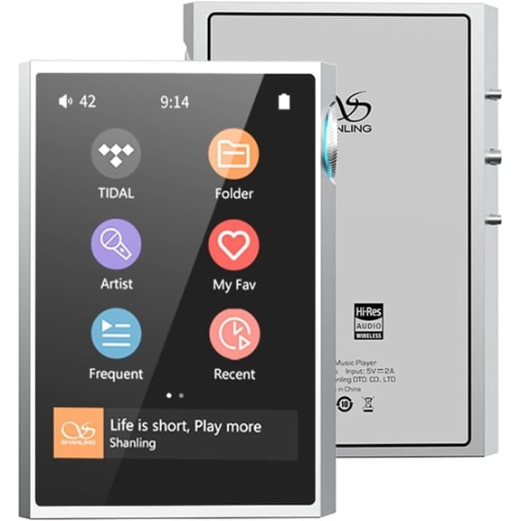 SHANLING M1 Plus Pure Music Player,Portable Hi Res MP3 Plyaer,Bluetooth 5.2 Digital Audio Player,ES9069Q DAC,768kHz/32bit,DSD512,661mW@32Ω Output,Support LDAC/WiFi/DLNA/Airplay/Tidal (Silver)