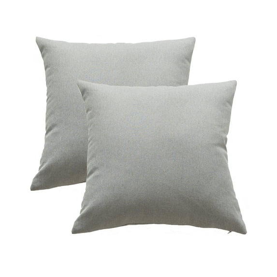 SHANLUO Outdoor Throw Pillow Covers 18x18 Waterproof Pillows for Couch Set of 2 Decorative Cushion Pillowcases Accent Rustic Solid Patio Furniture Sofa Soft, Living Room, Bed Farmhouse Grey