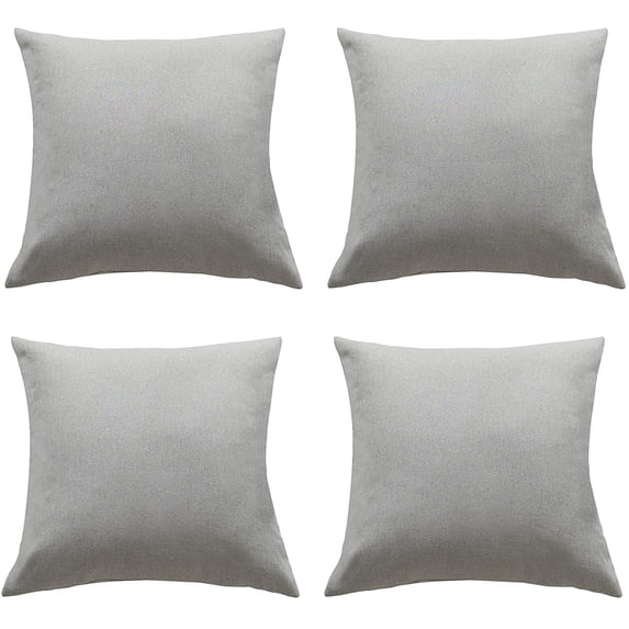 SHANNA 18" x 18" Gray Polyester Outdoor Waterproof Throw Pillow Covers (4 Count)