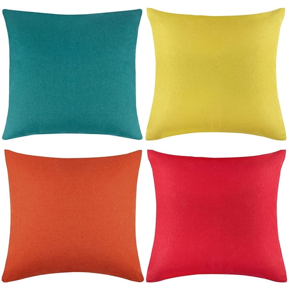 SHANNA 18” x 18” Mixed Color Patio Pillow Covers, (4 Count)