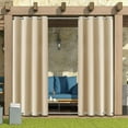 thumbnail image 1 of SHANNA 2 Pack Outdoor Curtains for Garden Patio Gazebo Pergola, Waterproof Windproof Double Grommet(Top and Bottom) Outdoor Drapes, Beige, 52*84 in, 1 of 9