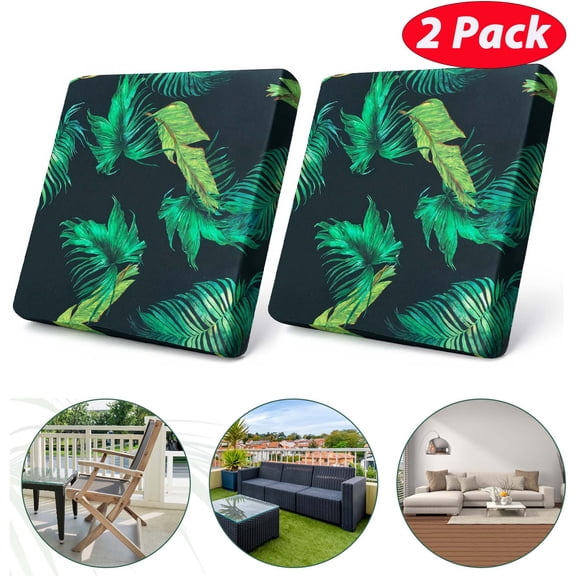 SHANNA 2 Pack Printed Patio Stretch Sofa Cushion Covers, Floral Pattern Outdoor Sofa Cushion Covers, Replacement Washable Couch Chair Cushion Covers Porch Patio Furniture Protector