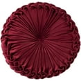 thumbnail image 1 of SHANNA 2 Pack Round Velvet Seat Cushion Pleated Pumpkin Floor Throw Pillow 14''x14'' Soft Decorative for Bed Sofa Couch Car Seat, Burgundy, 1 of 5