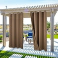 thumbnail image 1 of SHANNA 2 Panel Outdoor Curtains, Waterproof Windproof UV Protection Blackout Curtains with Eyelets, 3D Textured Pattern for Garden, Pergola, Balcony, Khaki, 2 Panel, 52 X 94 inch, 1 of 11