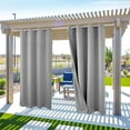 thumbnail image 1 of SHANNA 4 Panel Outdoor Curtains, Waterproof Windproof UV Protection Blackout Curtains with Eyelets, 3D Textured Pattern for Garden, Pergola, Balcony, Gray, 52 X 84 inch, 1 of 11
