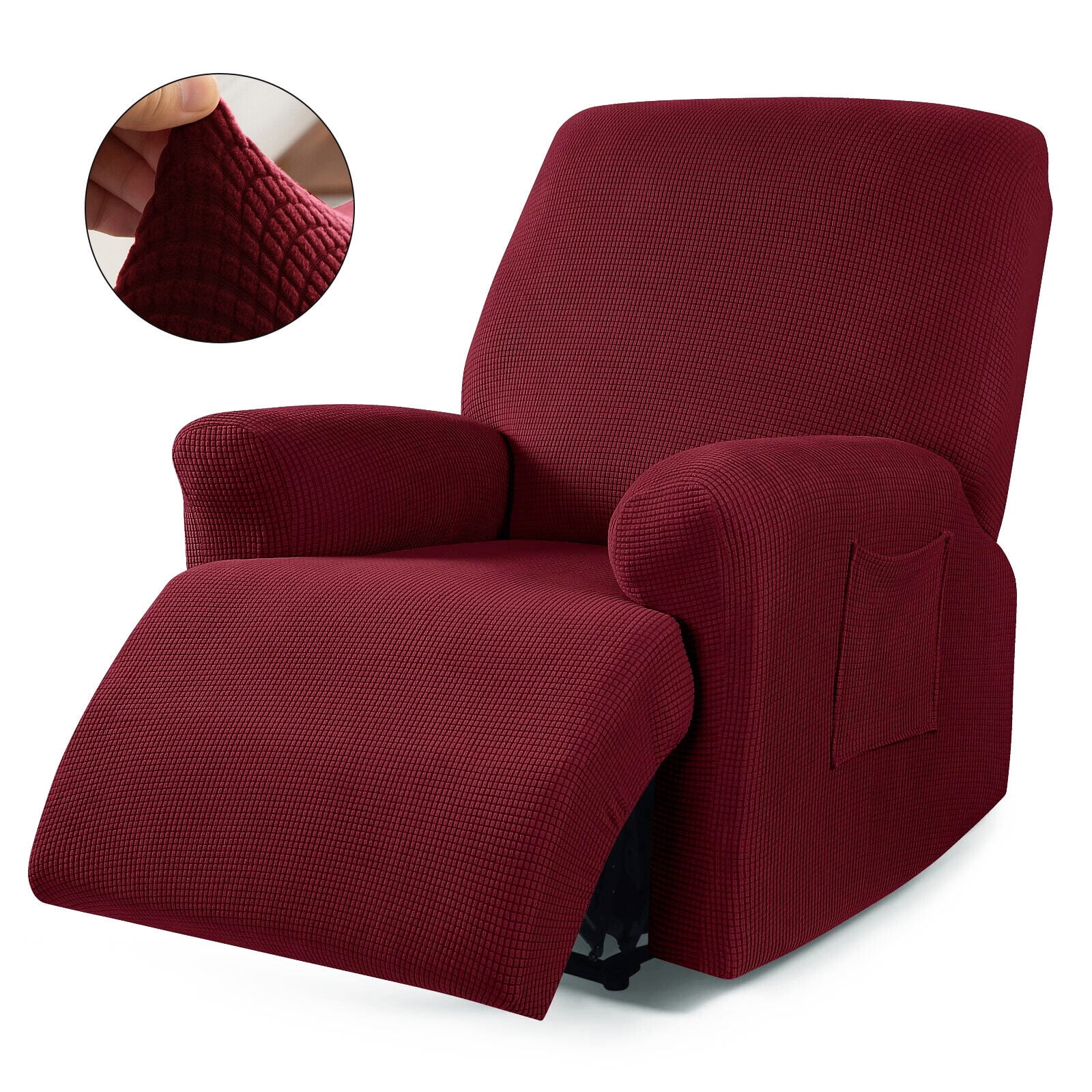 SHANNA 4Piece Recliner Chair Covers Stretch Jacquard Recliner