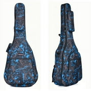 SHANNA 40 41 Inch Acoustic Guitar Bag Waterproof Thicken Padded Bag Advanced Guitar Case with Double Strap and Outer Pockets Blue