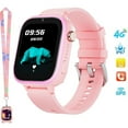 thumbnail image 1 of SHANNA 4G Kids Smart Watch GPS Tracker - Smartwatch with 2-Way Call Video Calling Voice Chat SOS Class Mode Pedometer Puzzle Games Wi-Fi Touch Screen Alarm Clock Smartwatches for Boys Girl, Pink, 1 of 8