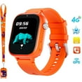 thumbnail image 1 of SHANNA 4G Kids Smart Watch GPS Tracker - Smartwatch with 2-Way Call Video Calling Voice Chat SOS Class Mode Pedometer Puzzle Games Wi-Fi Touch Screen Alarm Clock Smartwatches for Boys Girl, Orange, 1 of 8
