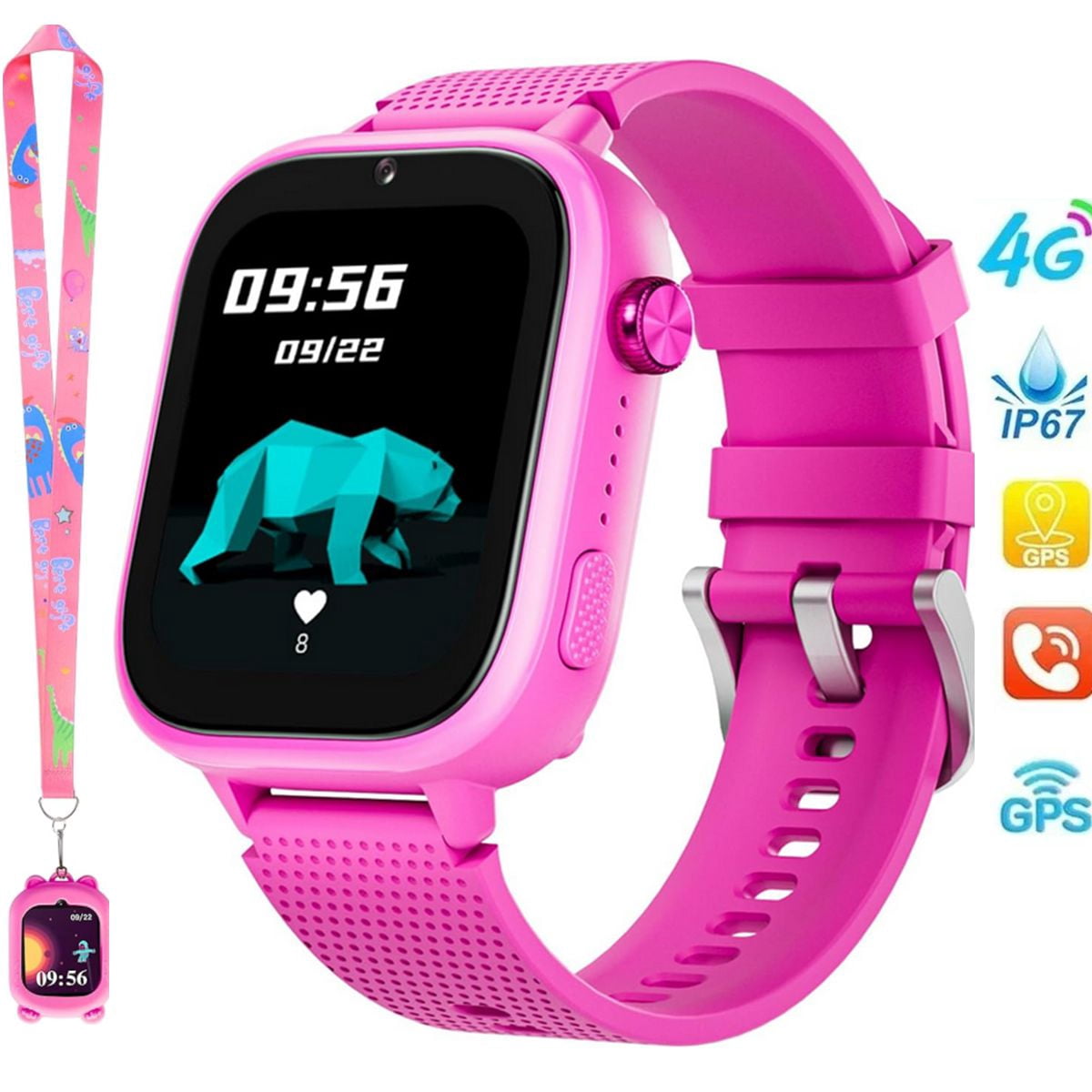 SHANNA 4G Kids Smart Watch GPS Tracker - Smartwatch with 2-Way Call ...