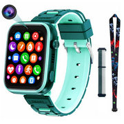 SHANNA 4G Smart Watch for Kids, GPS Tracker Watch, 2- Way Calling, Camera, SOS, WiFi, Touch Screen Kids Phone Watch for 4-12 Boys Girls Gifts, Cyan
