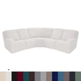 thumbnail image 1 of SHANNA 5 Seat Recliner Sofa Covers 7 Piece Jacquard Stretch Soft 5-Seater Corner Reclining Sofa Covers L-Shaped Sectional Couch Slipcovers Furniture Protector, White, 1 of 7