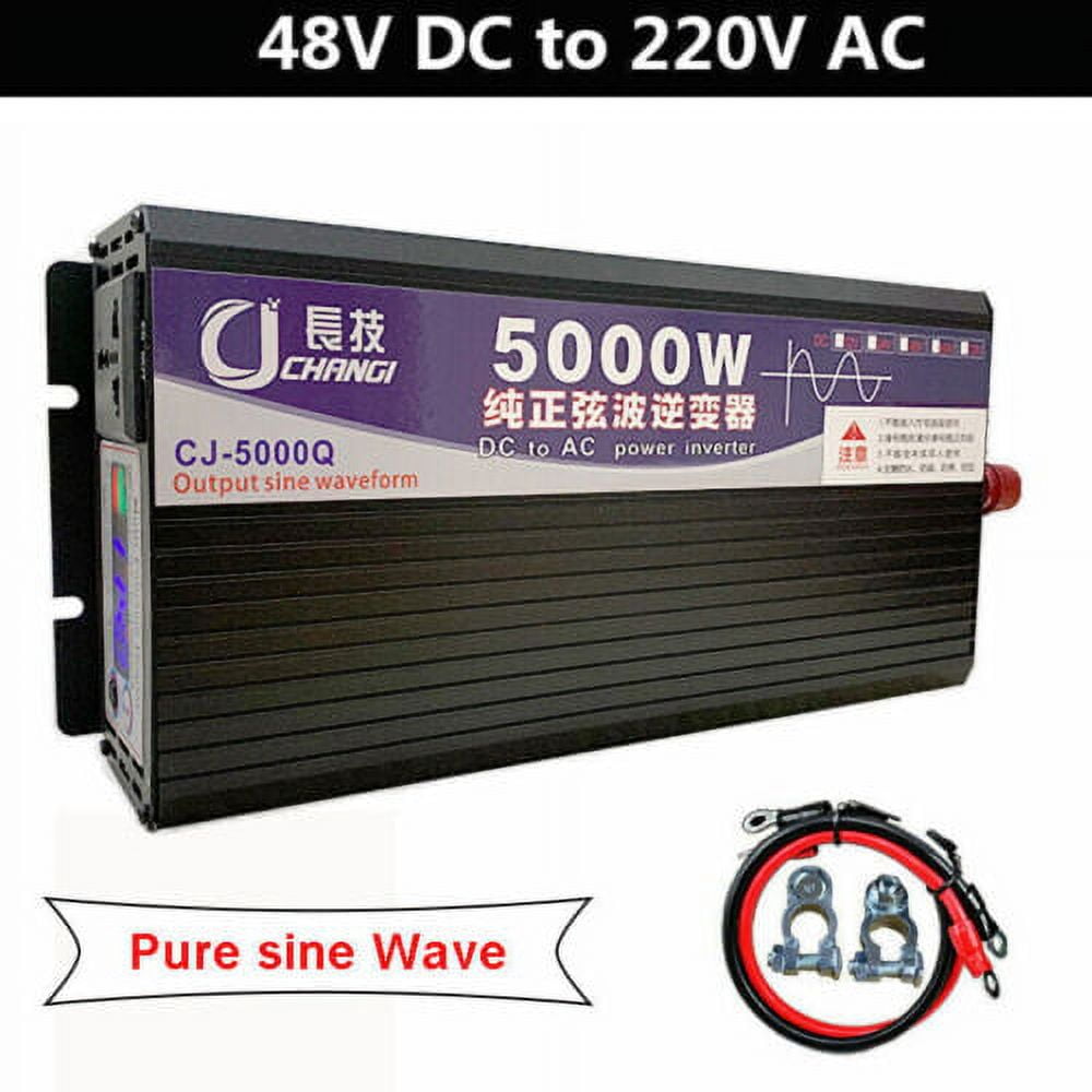 SHANNA 5000W Power Inverter DC48V to AC 220V Car Inverter Pure Sine Wave with LED Display for Truck RV Vehicle Camping Power Charging