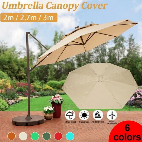 SHANNA 6.5ft 6 Ribs Outdoor Patio Umbrella Cover Canopy, Replacement Cover Top (Cover Only, Umbrella Frame not Included)